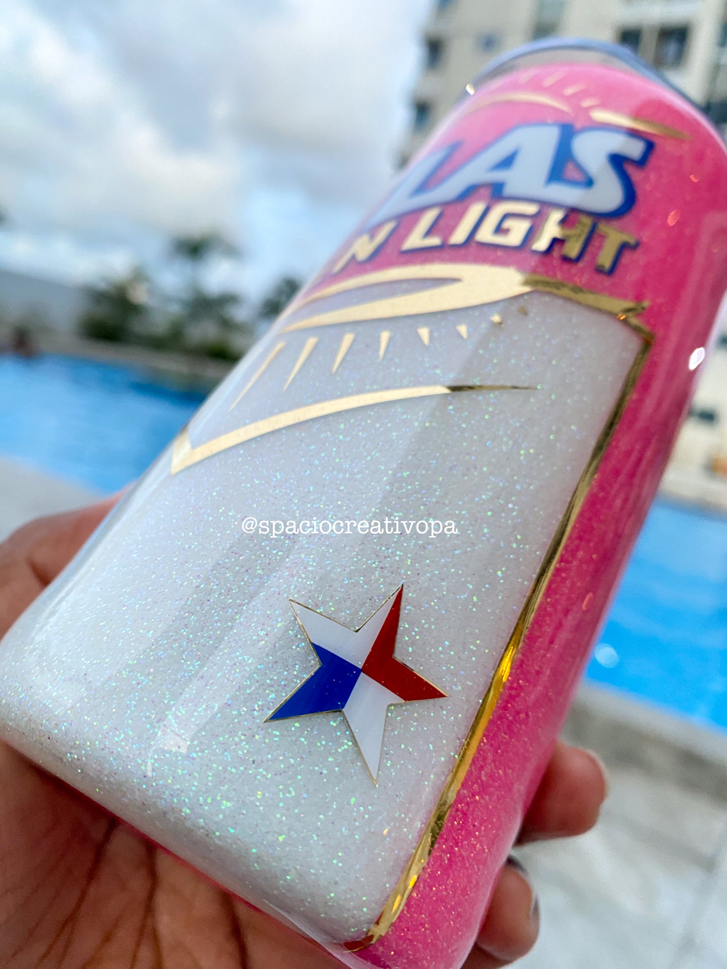VASO SKINNY 15oz - CERVEZA ATLAS GOLDEN LIGHT