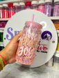 VASO DE PLÁSTICO SNOWGLOBE 12oz - TAPA ROSADA