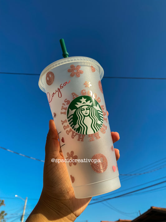 VASO PLÁSTICO 24oz - STARBUCKS ORIGINAL HAPPY FACE