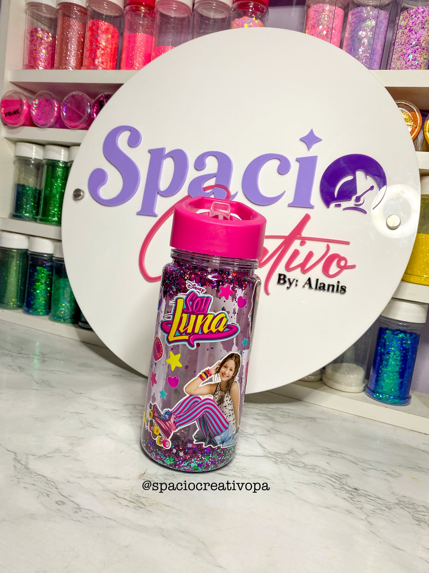 TERMO PLÁSTICO SNOWGLOBE 10oz - TAPA FUCSIA