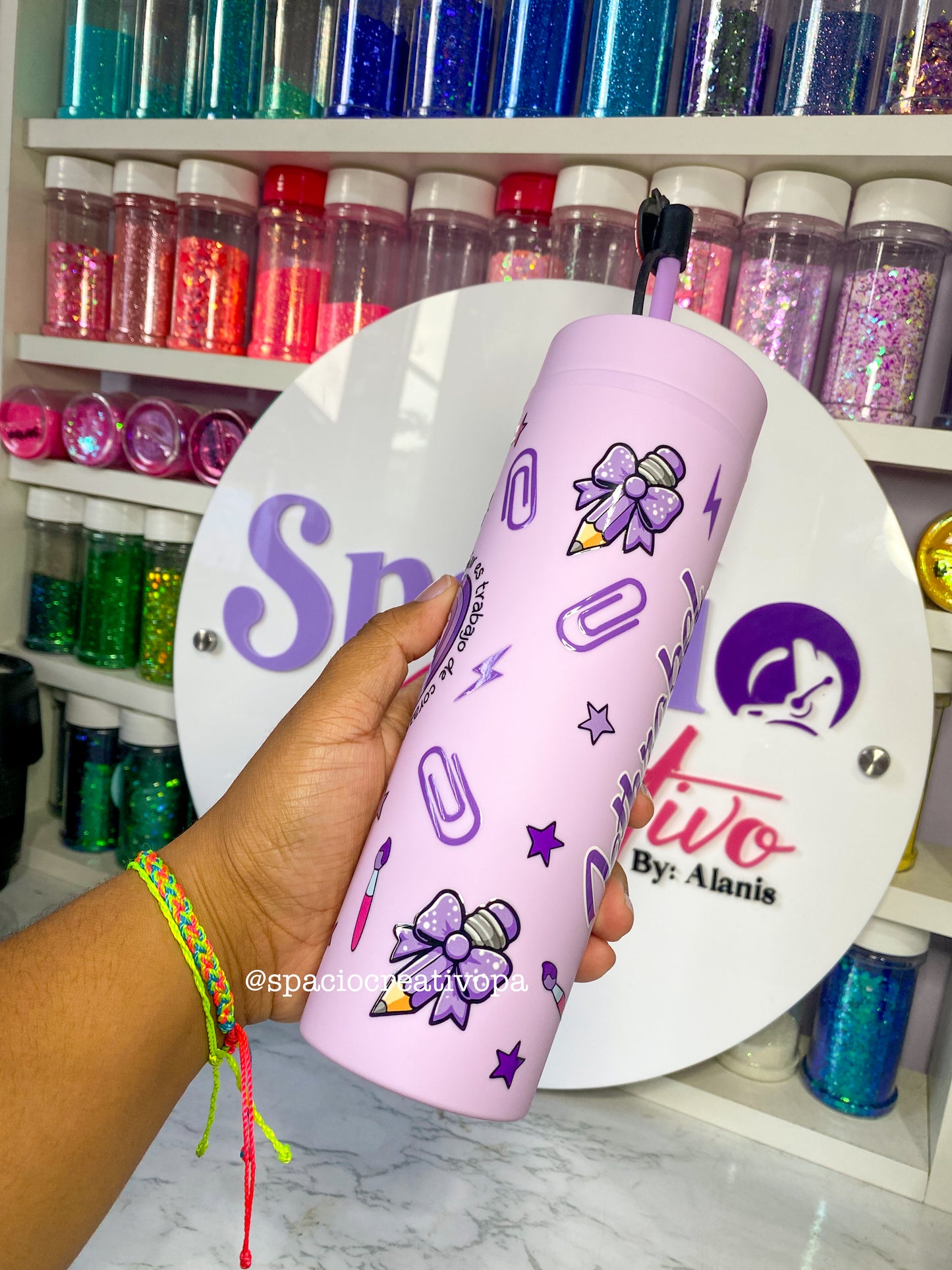 VASO SKINNY 16oz - MAESTRA (CORAZÓN DE LÁPIZ)