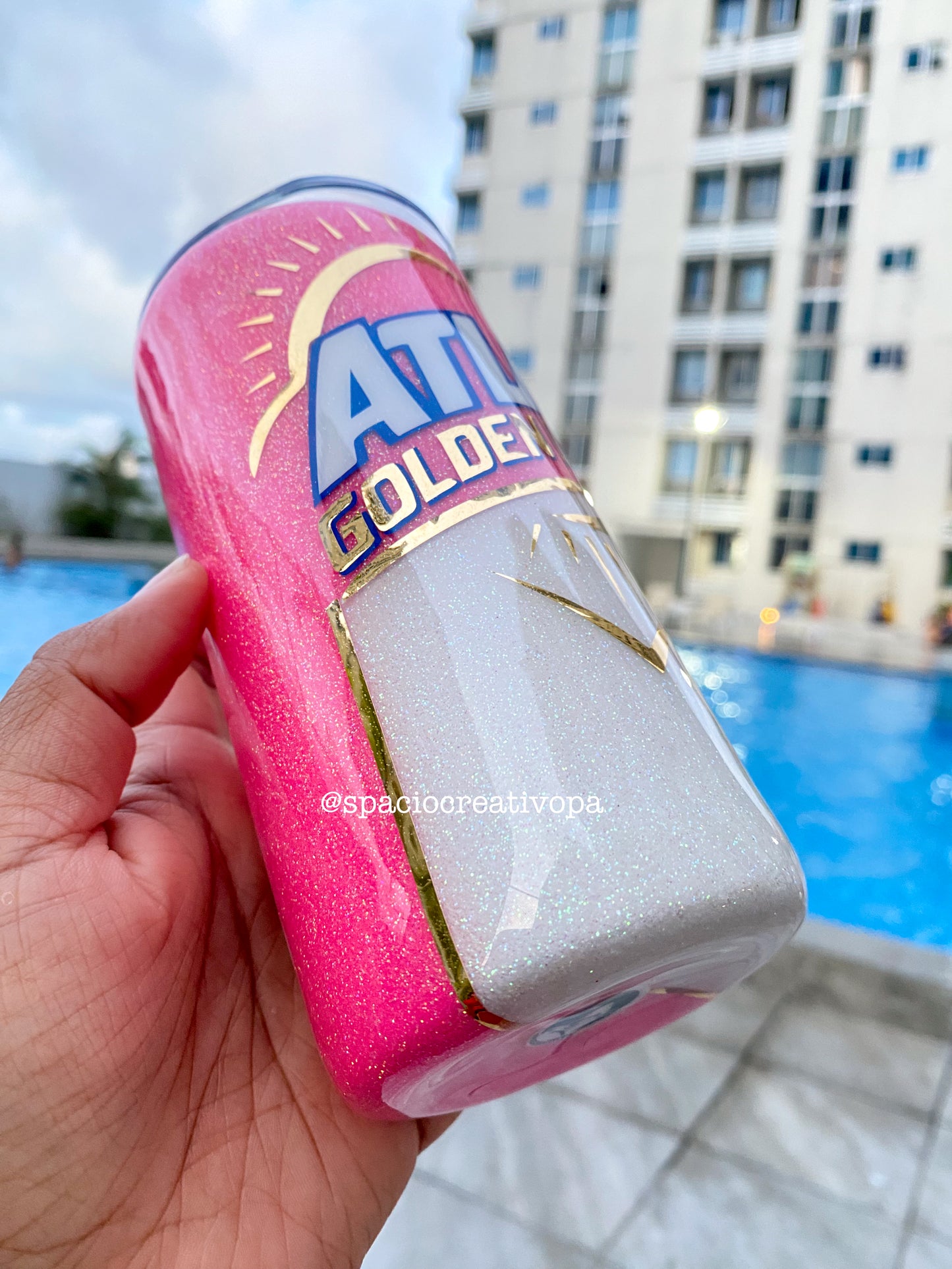 VASO SKINNY 15oz - CERVEZA ATLAS GOLDEN LIGHT