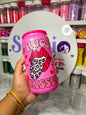 VASO DE VIDRIO SHIMMER 16oz (FUCSIA) - HUGS KISSES